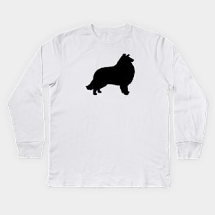 Collie Silhouette Kids Long Sleeve T-Shirt